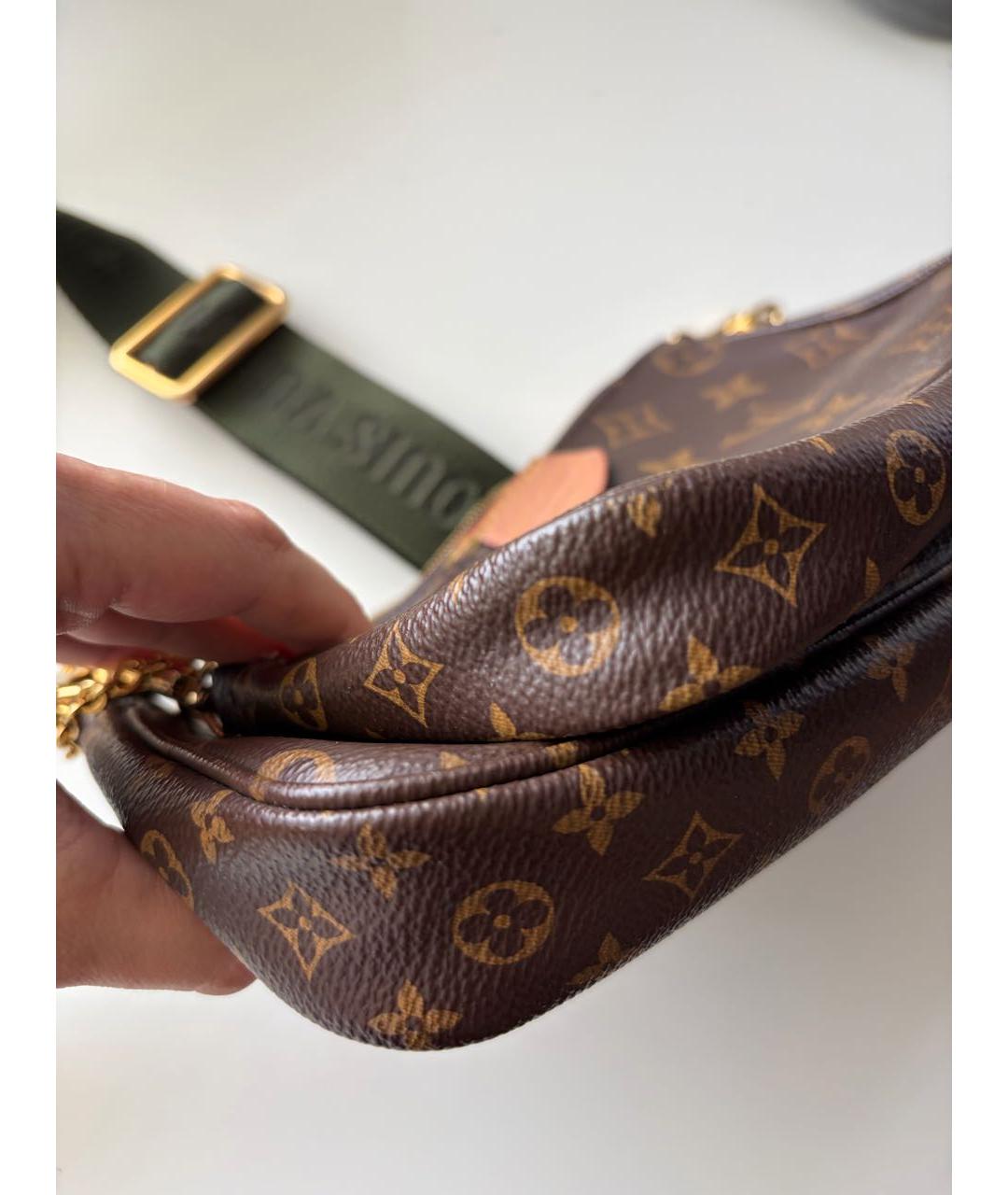 LOUIS VUITTON Коричневая канва сумка через плечо, фото 7