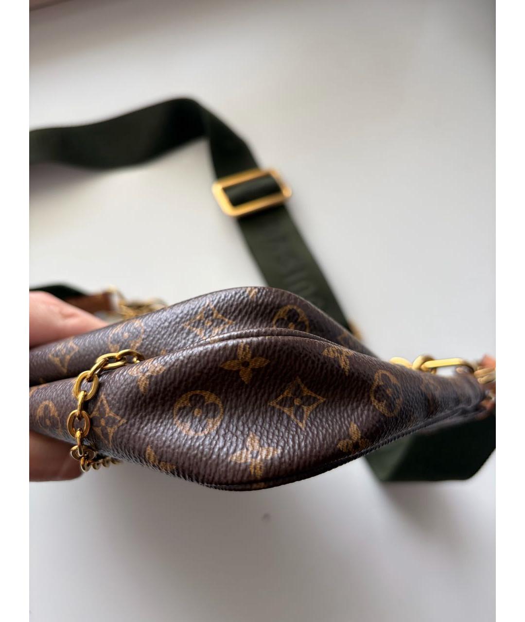 LOUIS VUITTON Коричневая канва сумка через плечо, фото 6
