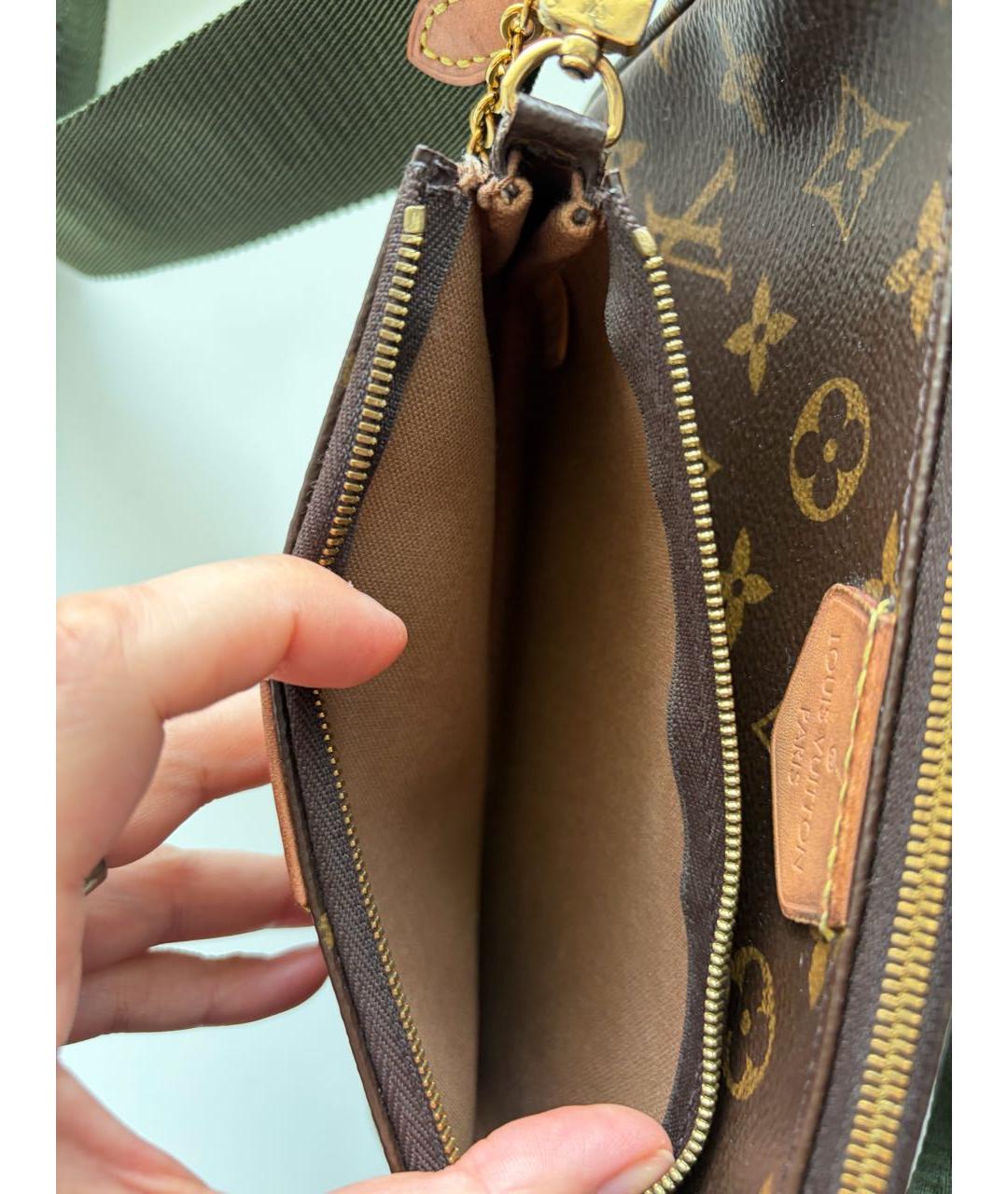LOUIS VUITTON Коричневая канва сумка через плечо, фото 8