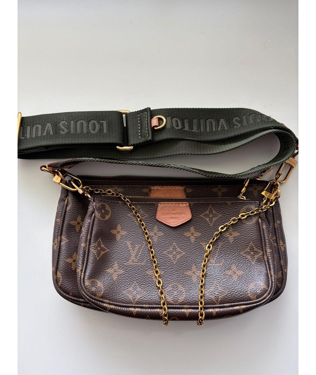 LOUIS VUITTON Коричневая канва сумка через плечо, фото 9