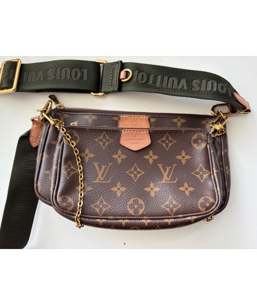 LOUIS VUITTON Коричневая канва сумка через плечо, фото 2