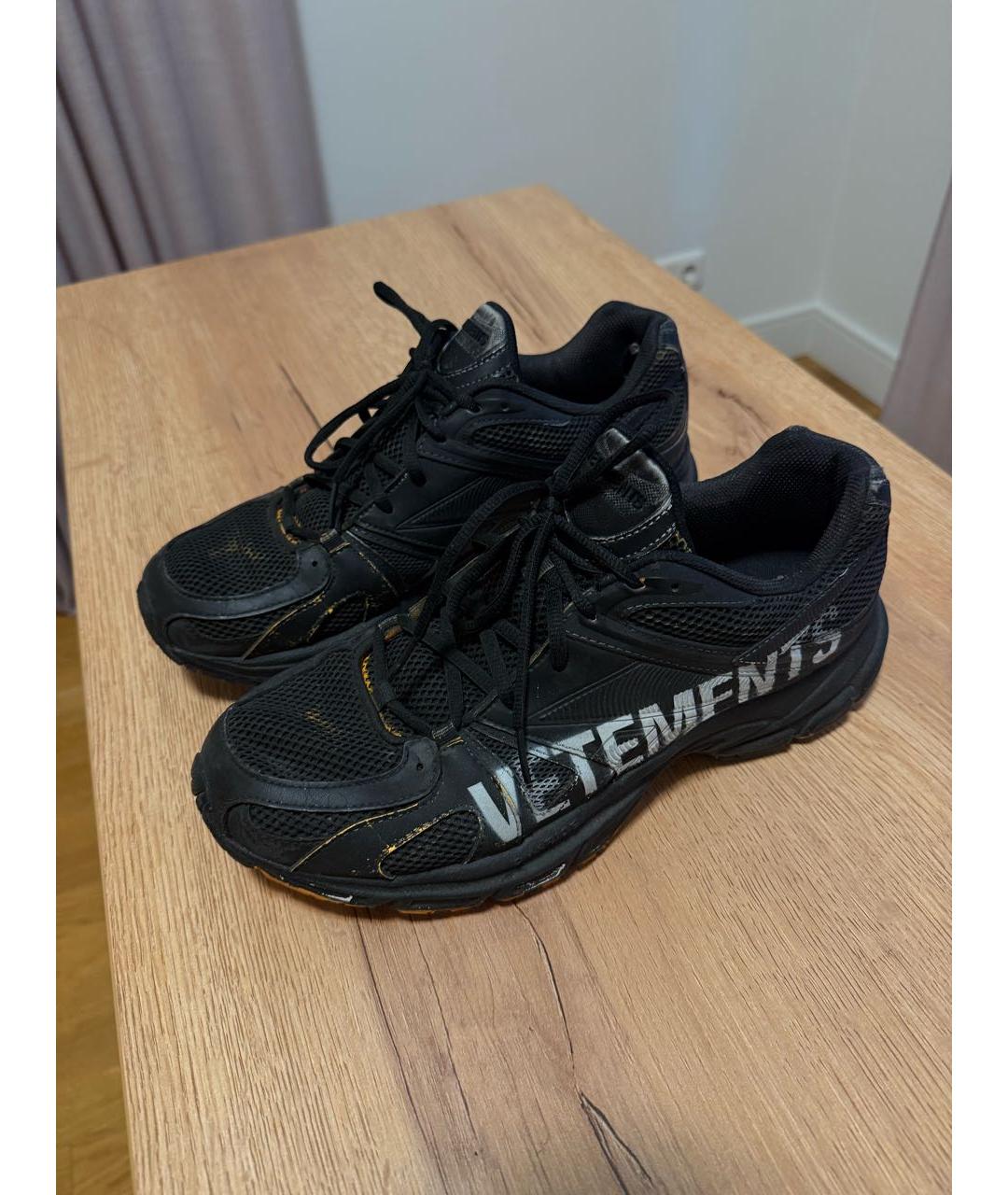 VETEMENTS Черные текстильные низкие кроссовки / кеды, фото 8