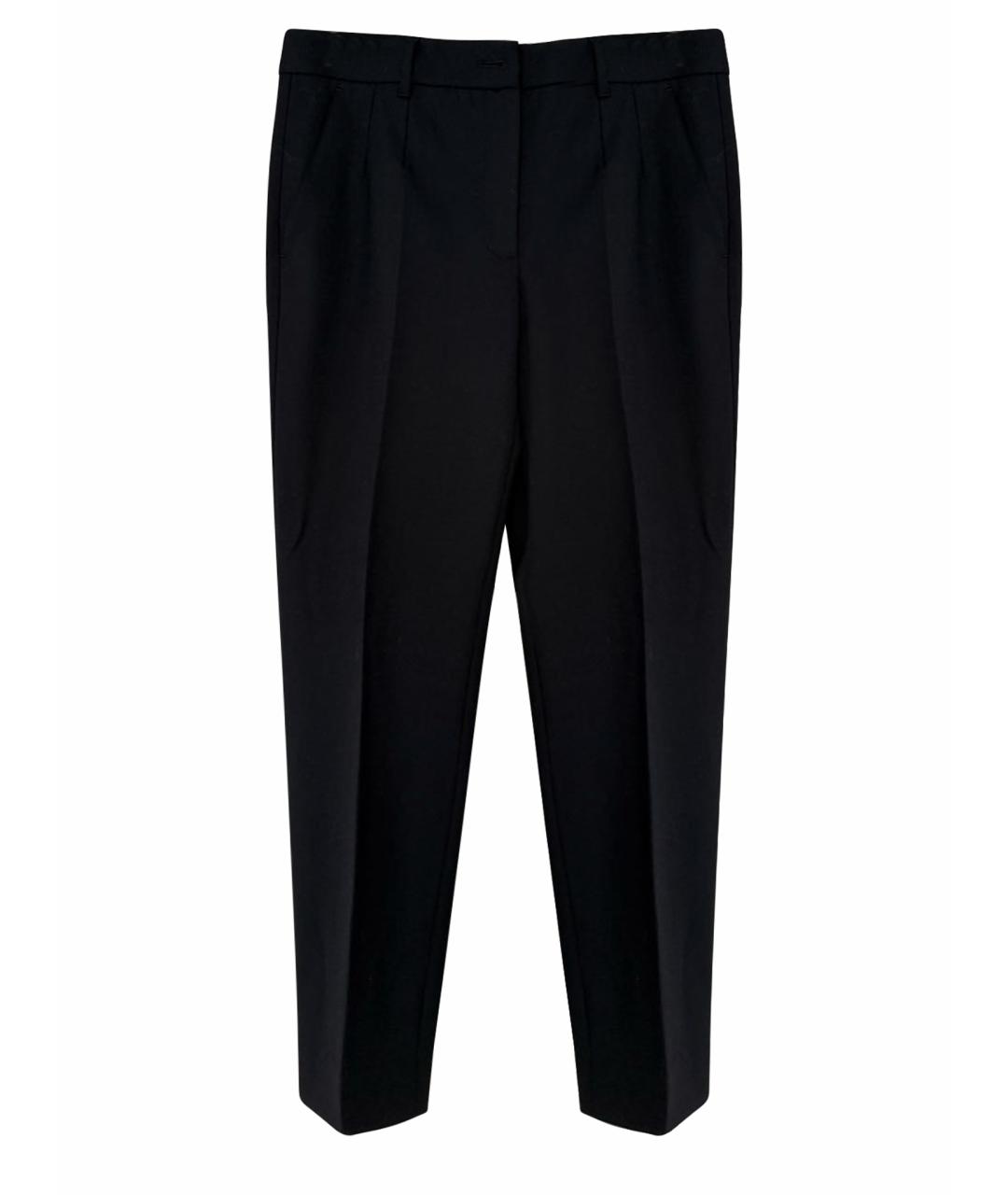 DOLCE&GABBANA Черные шерстяные прямые брюки, фото 1