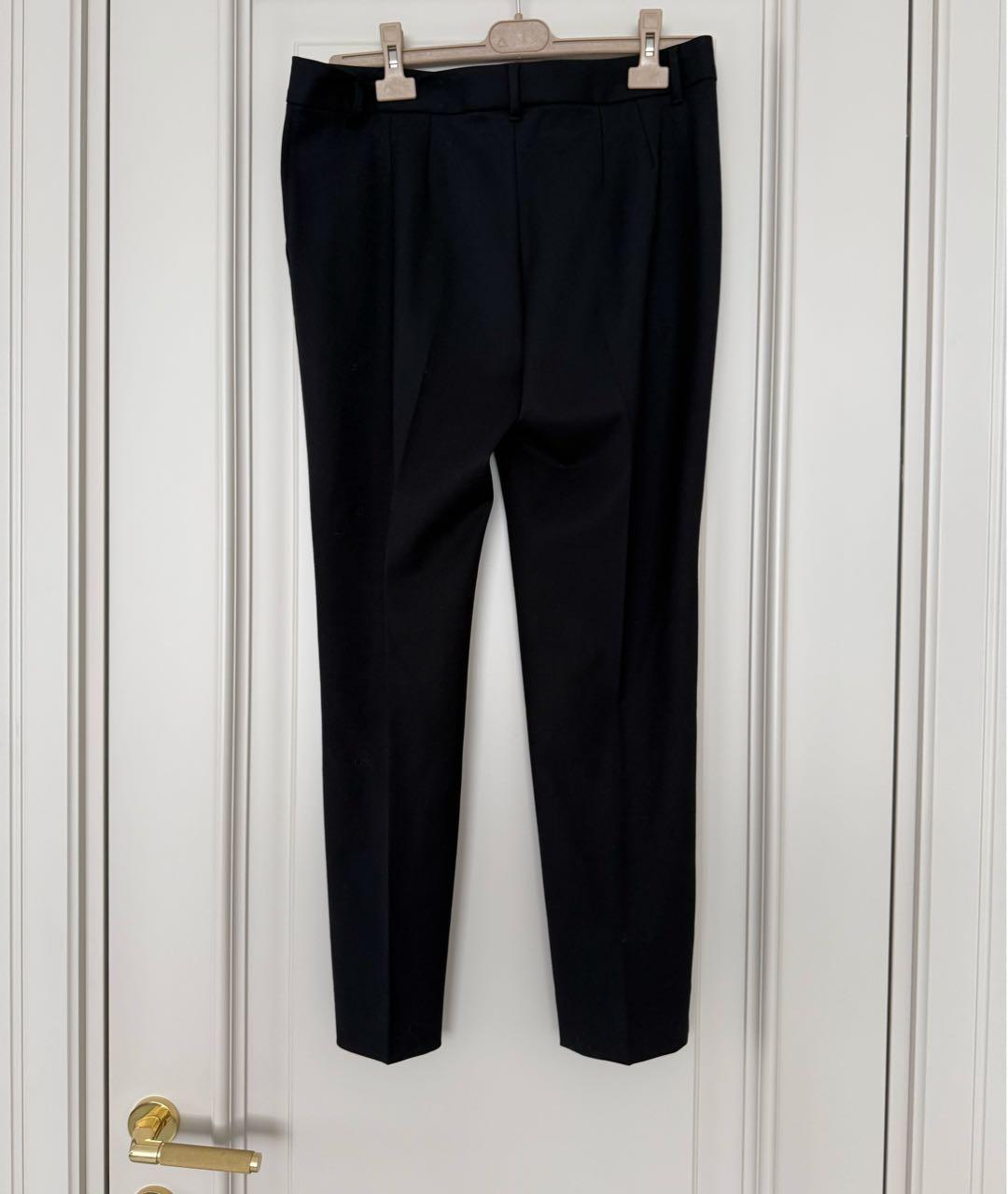 DOLCE&GABBANA Черные шерстяные прямые брюки, фото 2