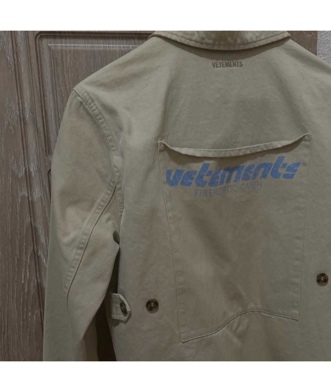 VETEMENTS Бежевый хлопковый жакет/пиджак, фото 4
