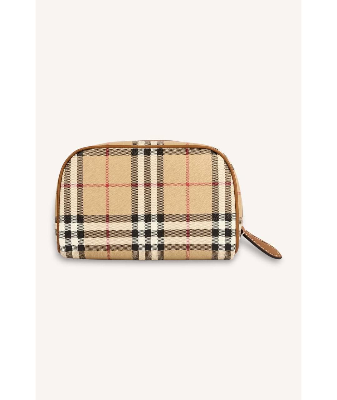 BURBERRY Бежевая кожаная косметичка, фото 4