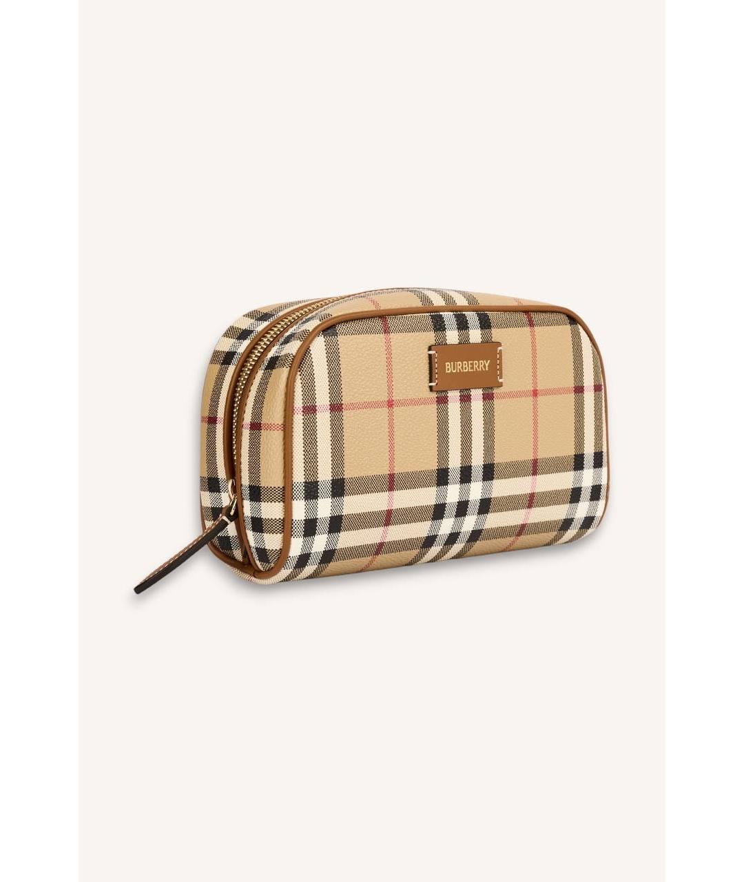 BURBERRY Бежевая кожаная косметичка, фото 2