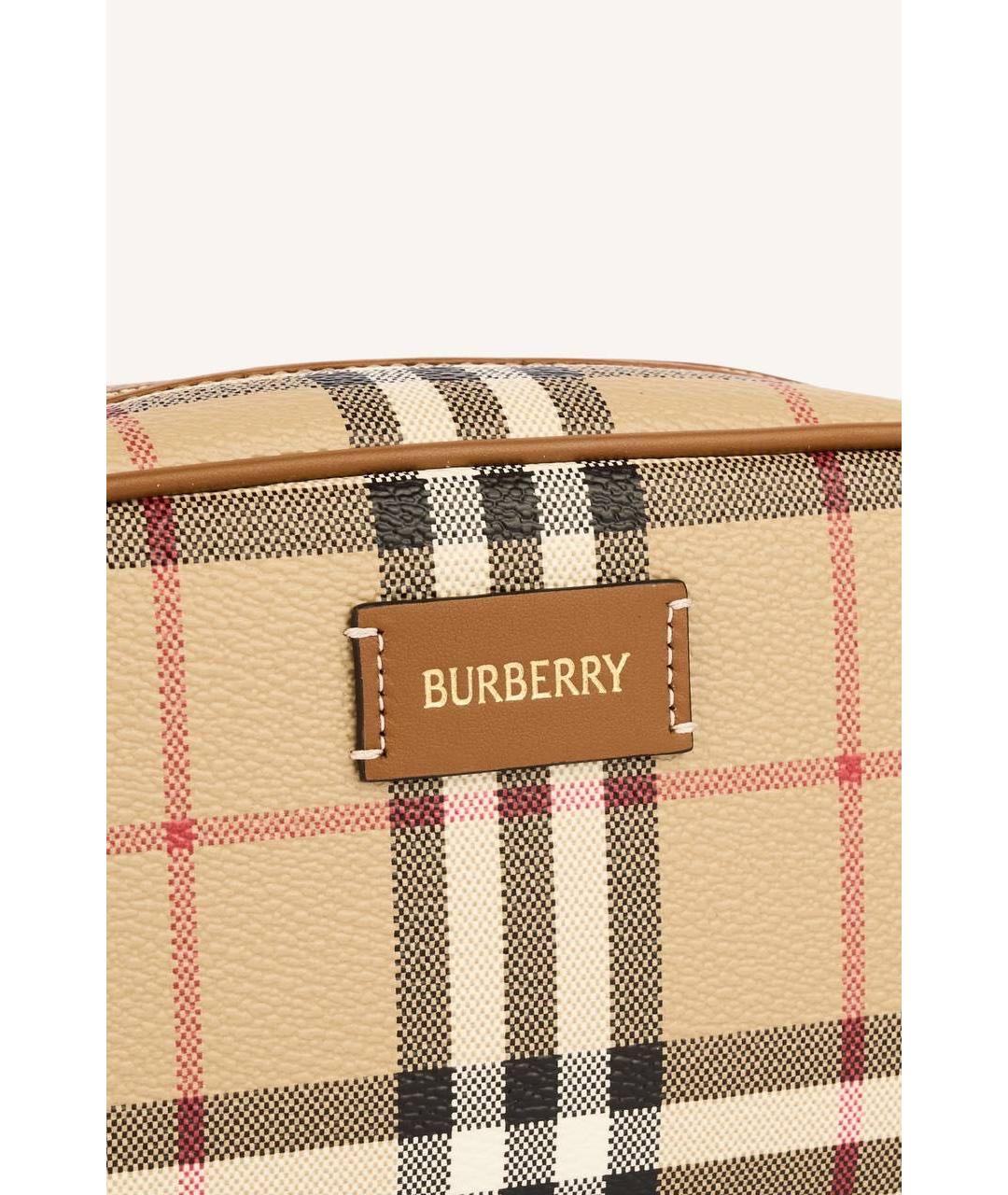 BURBERRY Бежевая кожаная косметичка, фото 5