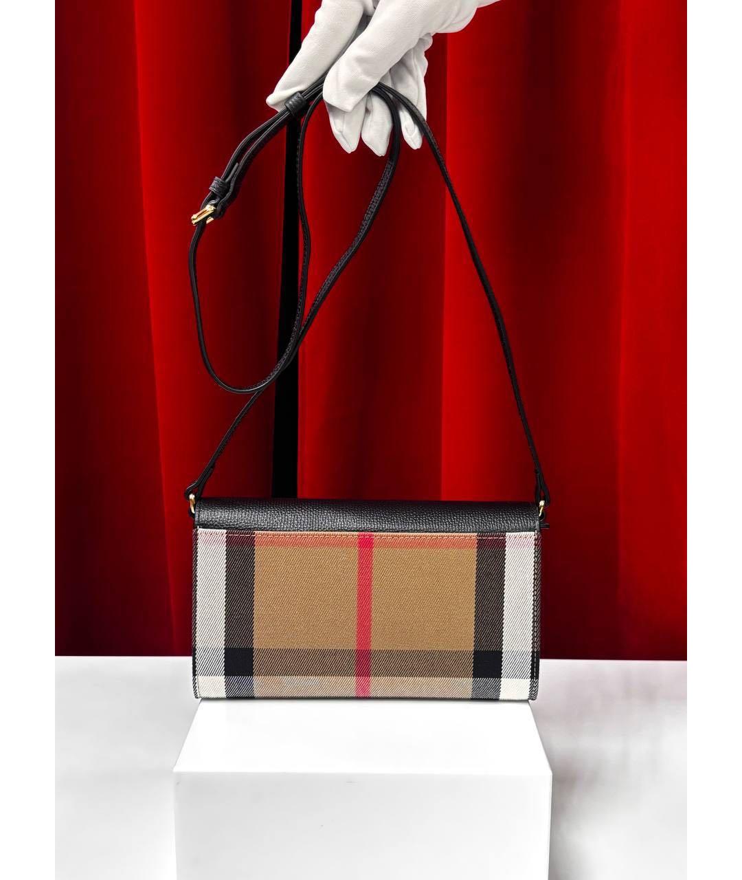 BURBERRY Черная кожаная сумка через плечо, фото 6