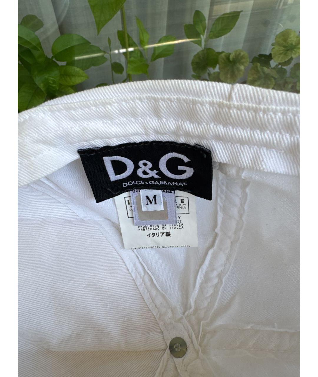 DOLCE&GABBANA Белая хлопковая кепка/бейсболка, фото 4