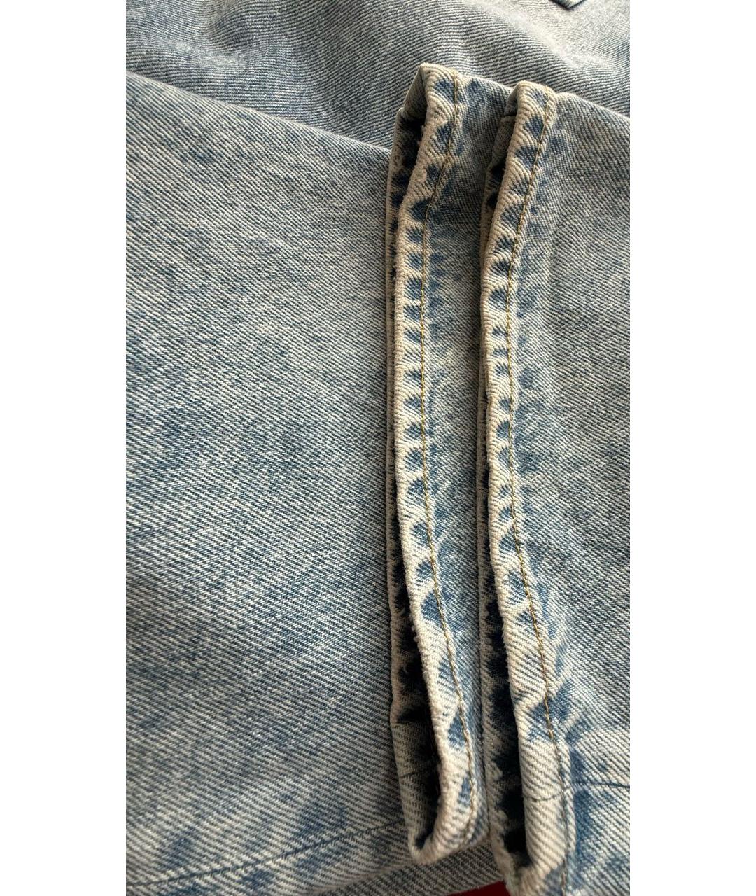 MAISON MARGIELA Голубые хлопковые прямые джинсы, фото 6