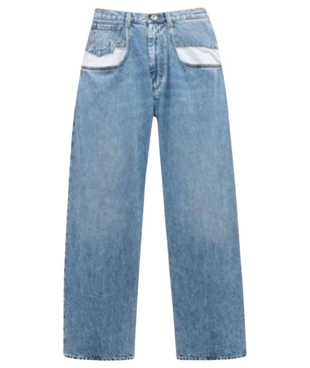 MAISON MARGIELA Голубые хлопковые прямые джинсы, фото 1