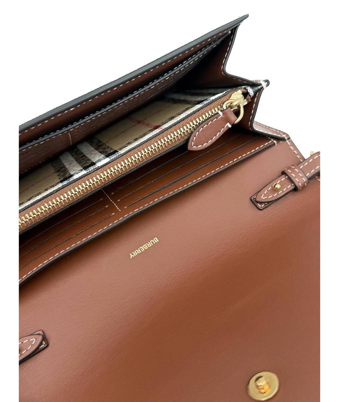 BURBERRY Коричневая кожаная сумка через плечо, фото 3