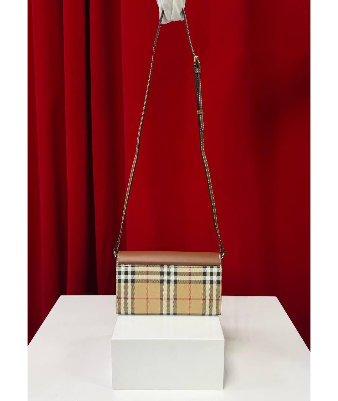 BURBERRY Коричневая кожаная сумка через плечо, фото 5