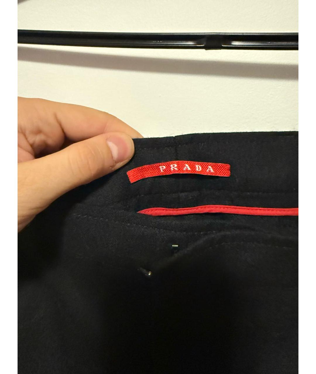 PRADA Черные шерстяные классические брюки, фото 3