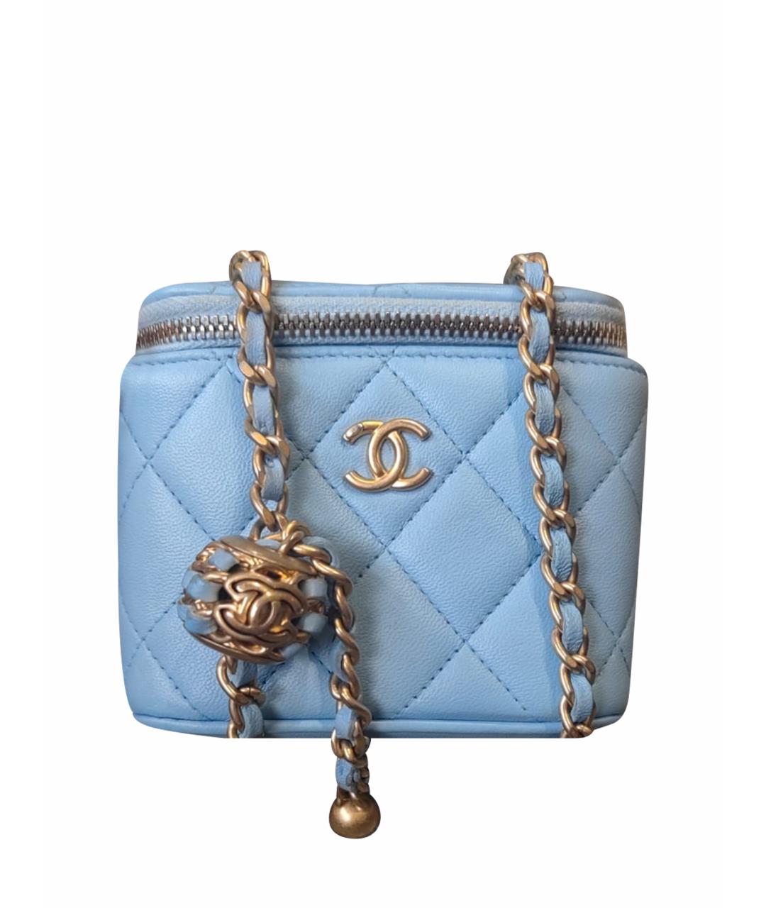 CHANEL Голубая кожаная сумка через плечо, фото 1