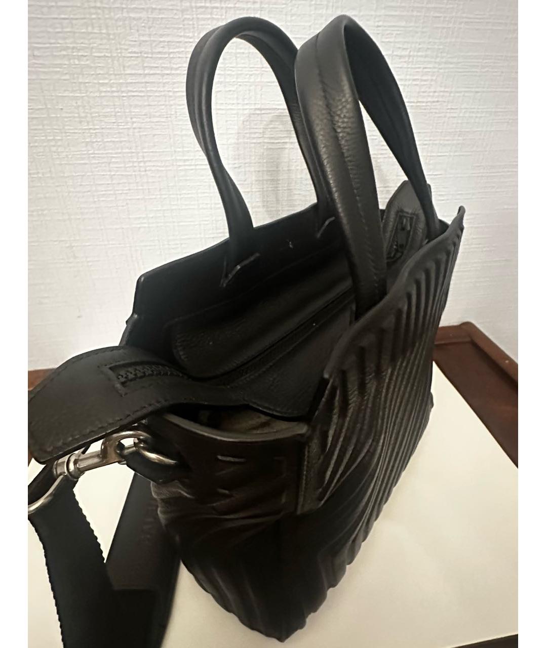 BALENCIAGA Черная кожаная сумка тоут, фото 3