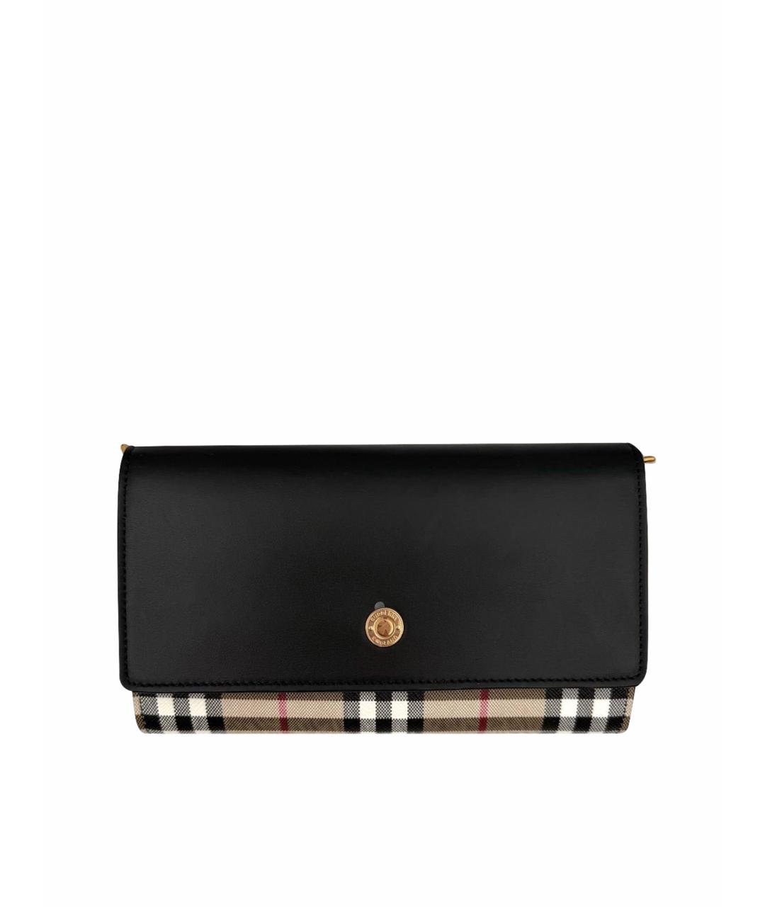 BURBERRY Черная кожаная сумка через плечо, фото 1