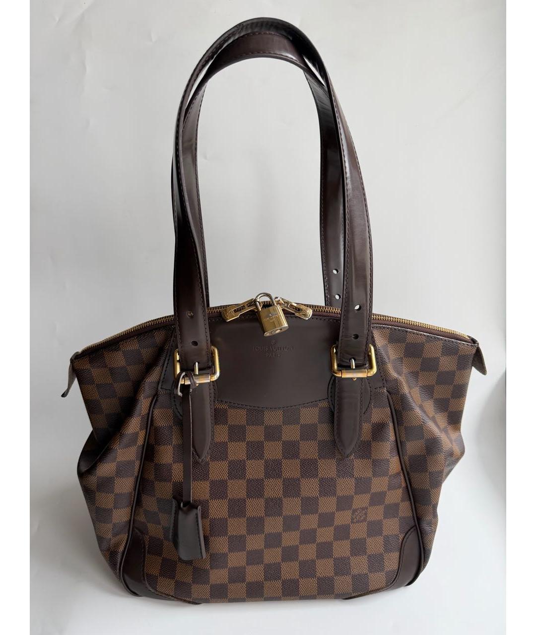 LOUIS VUITTON Коричневая канва сумка с короткими ручками, фото 9