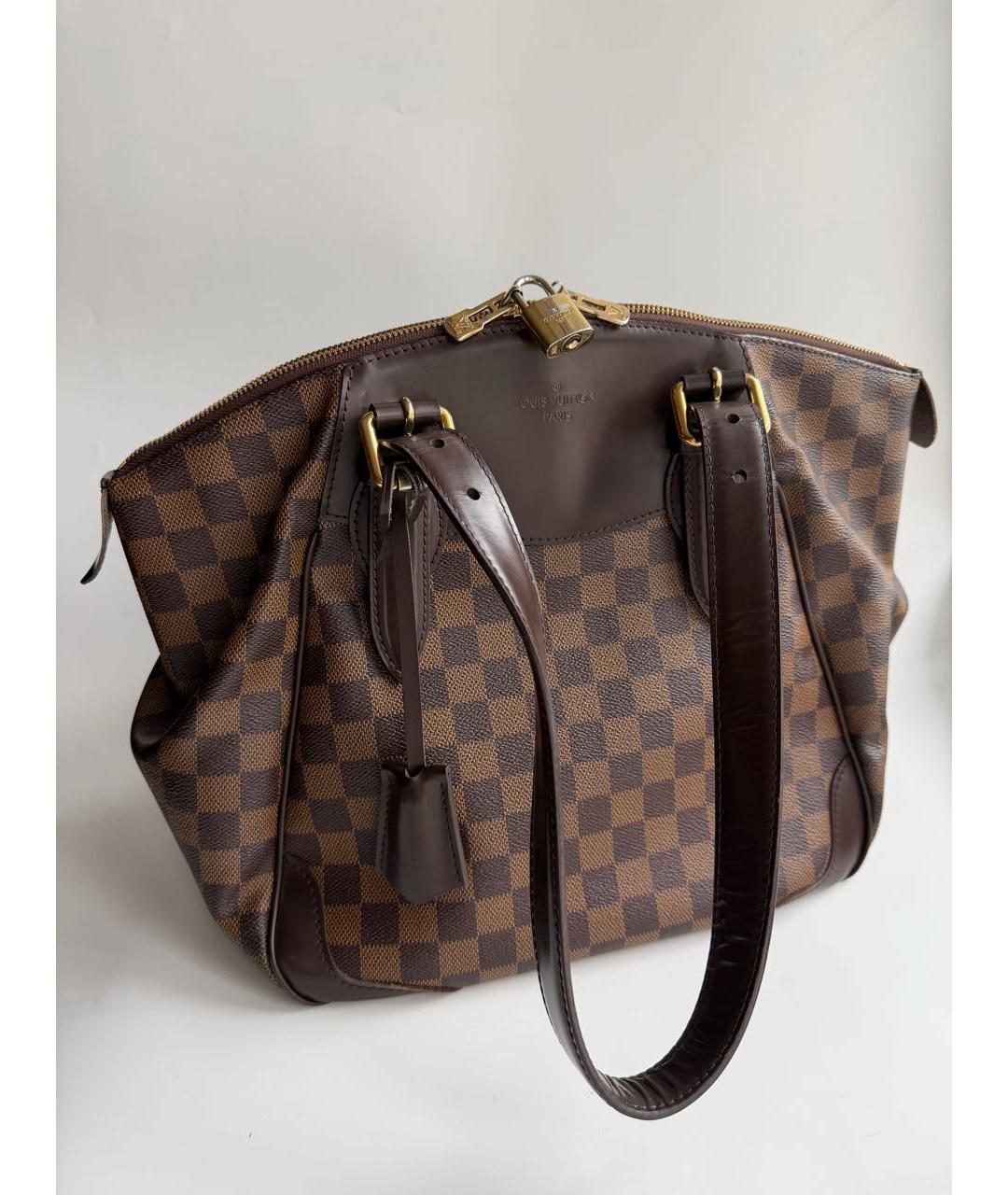LOUIS VUITTON Коричневая канва сумка с короткими ручками, фото 2