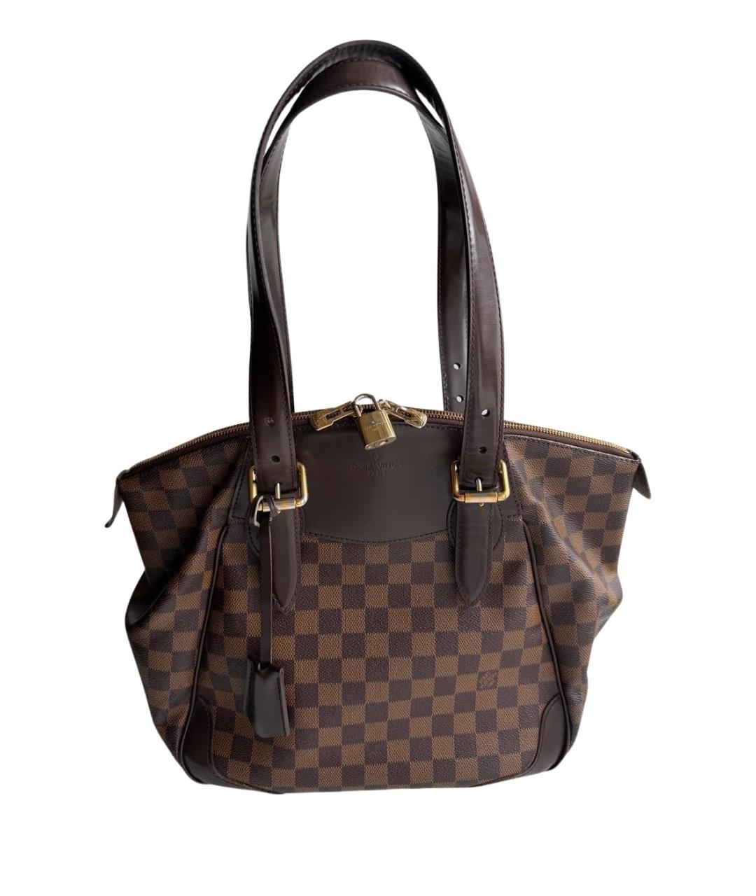LOUIS VUITTON Коричневая канва сумка с короткими ручками, фото 1