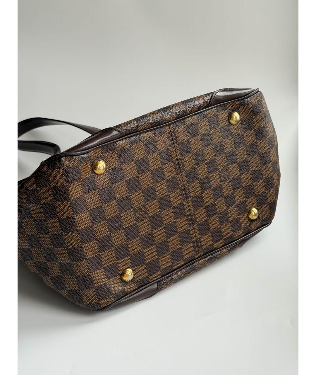 LOUIS VUITTON Коричневая канва сумка с короткими ручками, фото 3