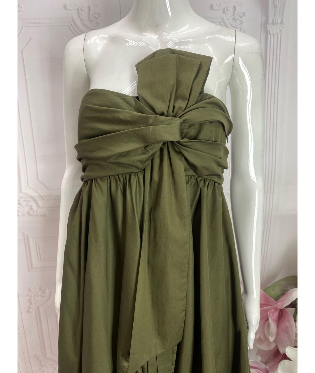 DIANE VON FURSTENBERG Хаки хлопковое платье, фото 4