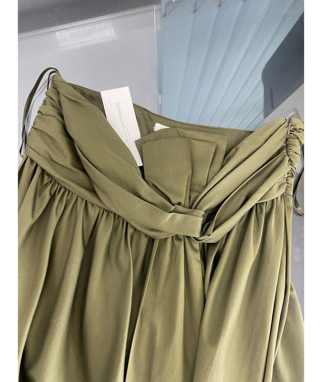 DIANE VON FURSTENBERG Хаки хлопковое платье, фото 3