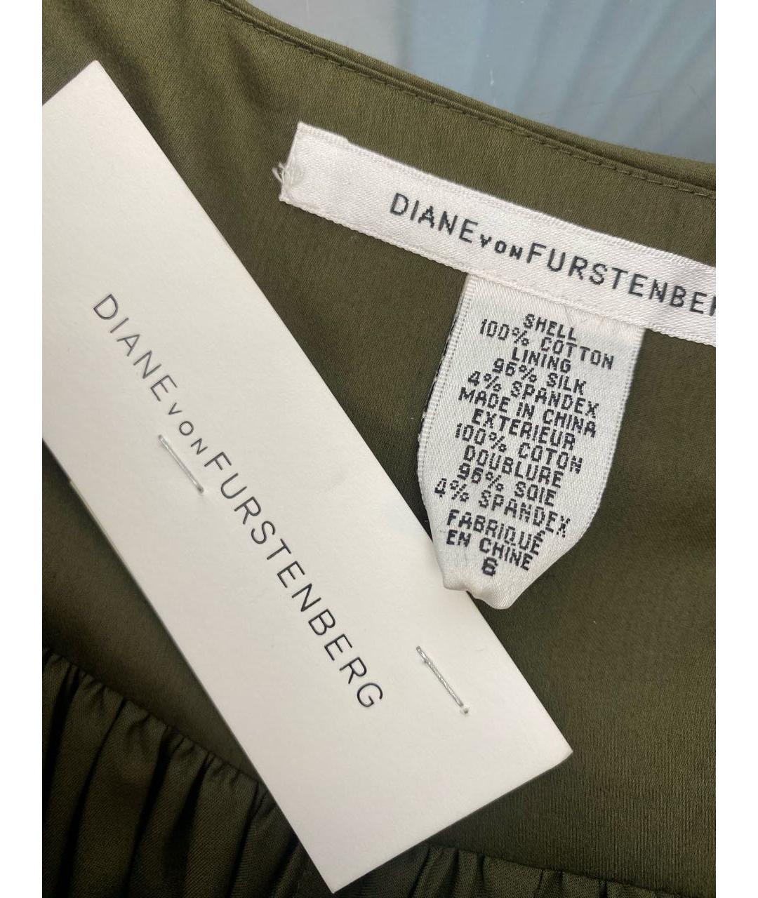 DIANE VON FURSTENBERG Хаки хлопковое платье, фото 6