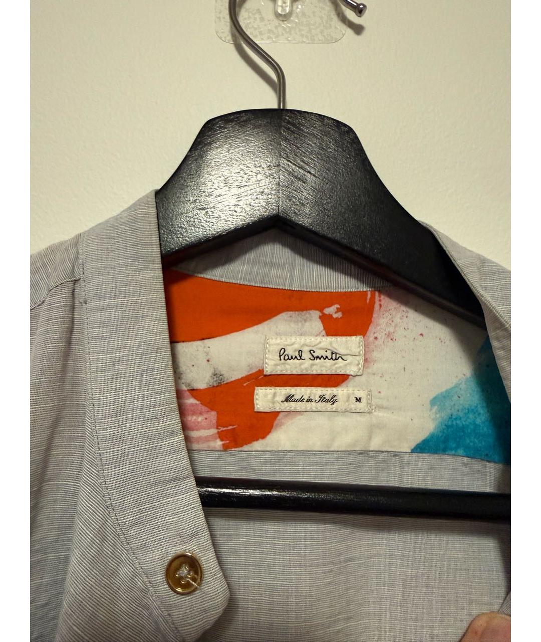 PAUL SMITH Серая хлопковая кэжуал рубашка, фото 3