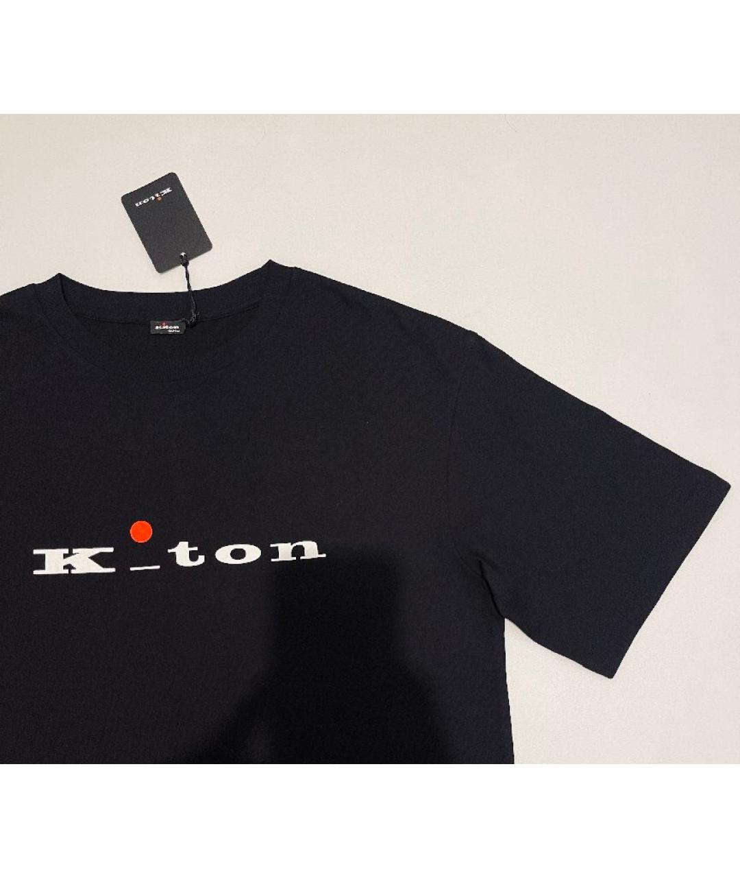 KITON Черная хлопковая футболка, фото 5