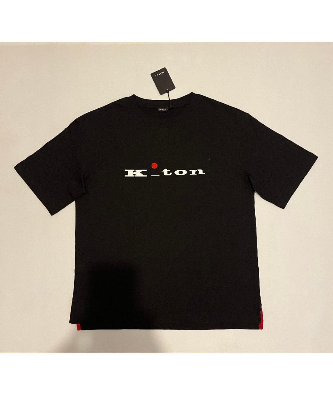 KITON Черная хлопковая футболка, фото 6