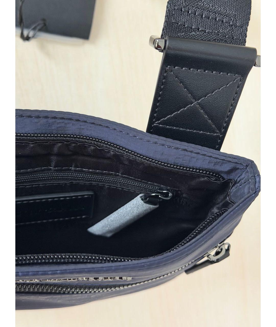 EMPORIO ARMANI Темно-синяя нейлоновая барсетка, фото 3
