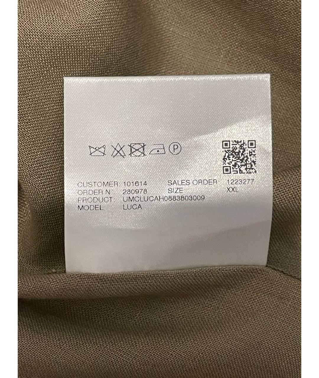 KITON Коричневая льняная кэжуал рубашка, фото 5