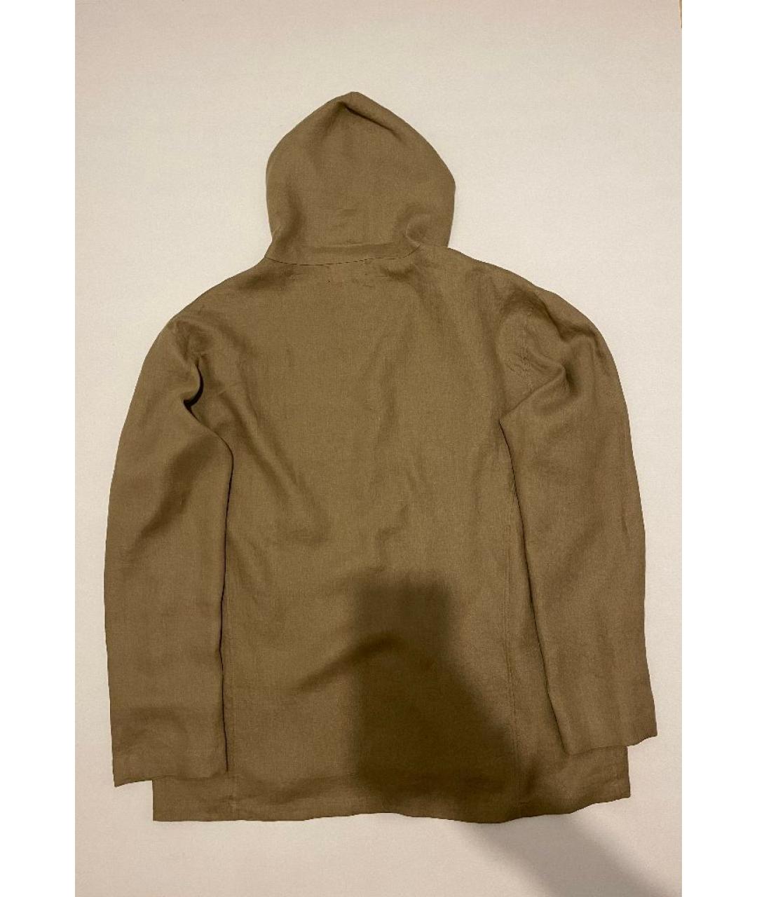 KITON Коричневая льняная кэжуал рубашка, фото 2