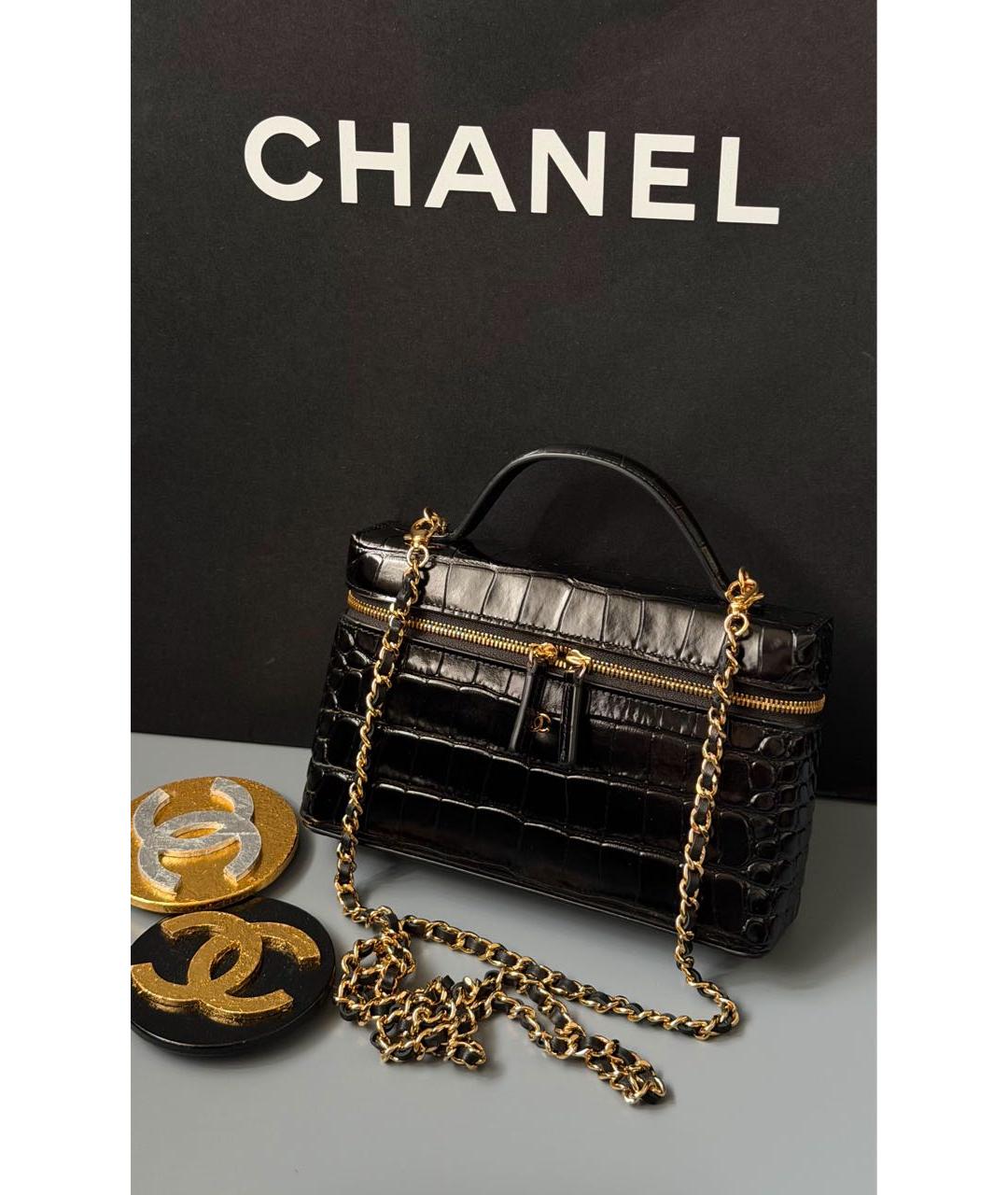 CHANEL Черная кожаная сумка через плечо, фото 2