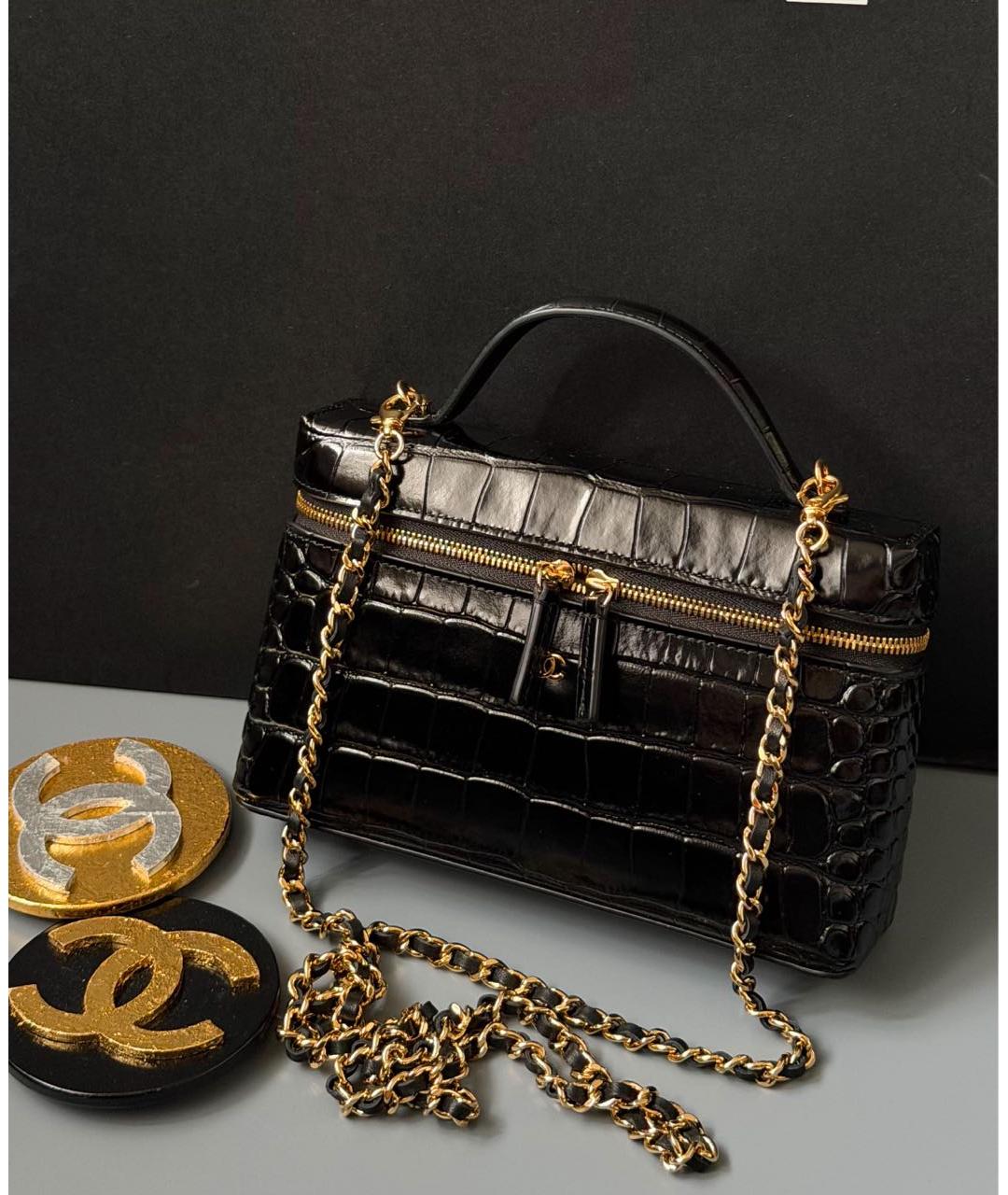 CHANEL Черная кожаная сумка через плечо, фото 3