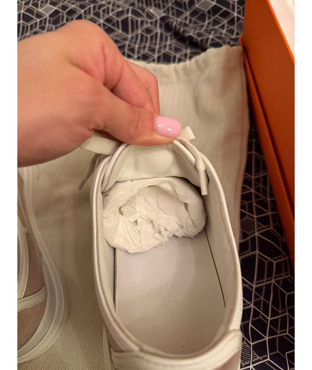 HERMES Розовые кеды, фото 8