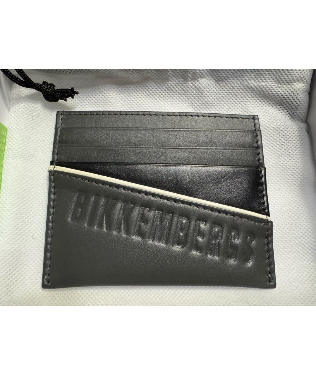 BIKKEMBERGS Антрацитовый кожаный кардхолдер, фото 6