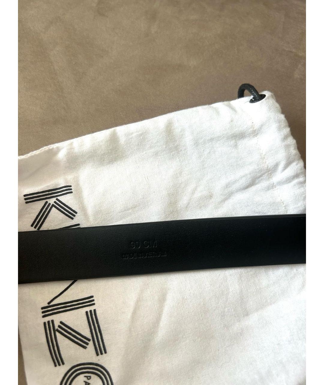 KENZO Черный кожаный ремень, фото 4