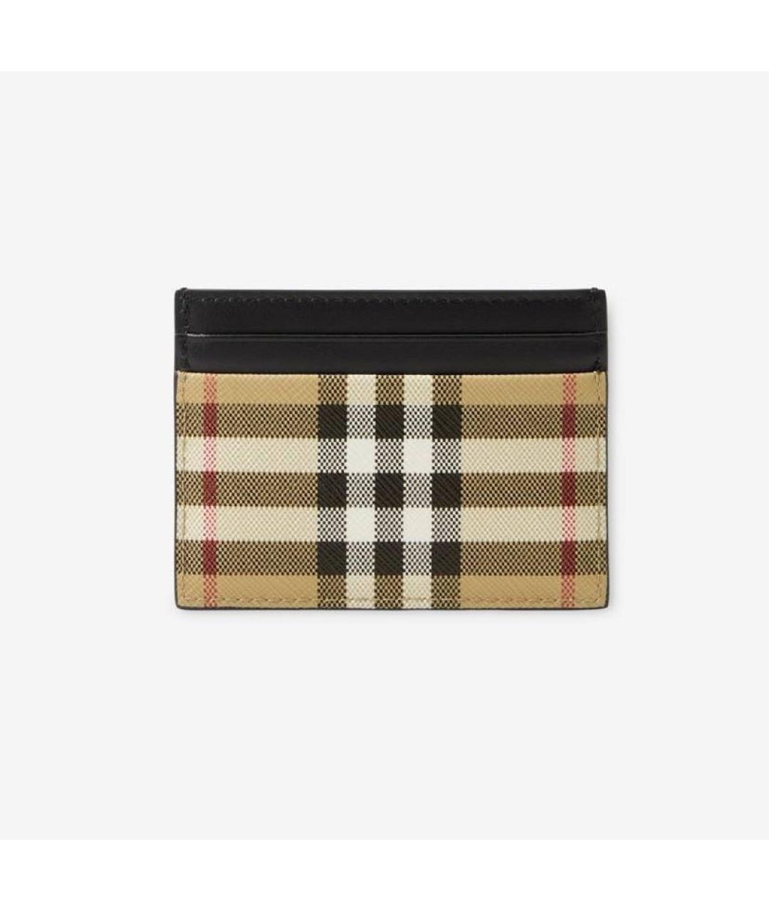 BURBERRY Бежевый кожаный кардхолдер, фото 2