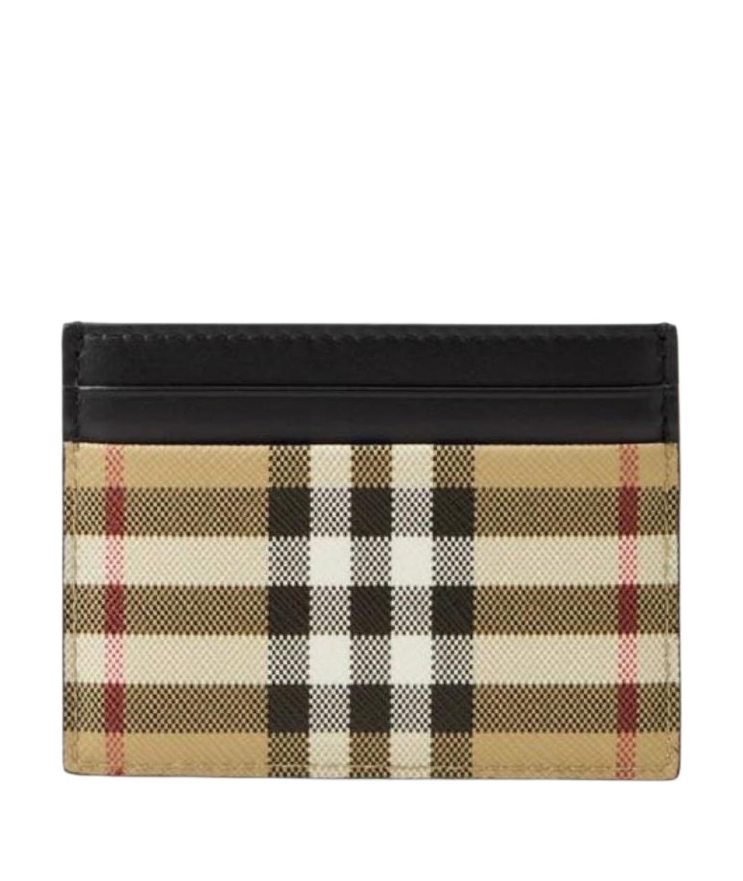 BURBERRY Бежевый кожаный кардхолдер, фото 1