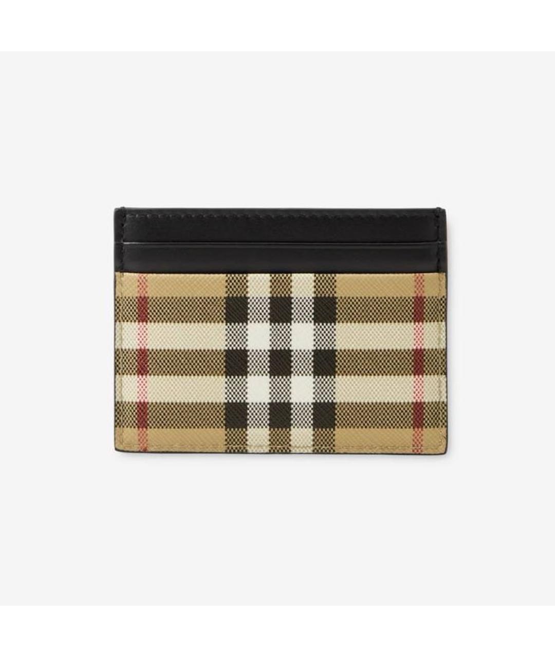 BURBERRY Бежевый кожаный кардхолдер, фото 4