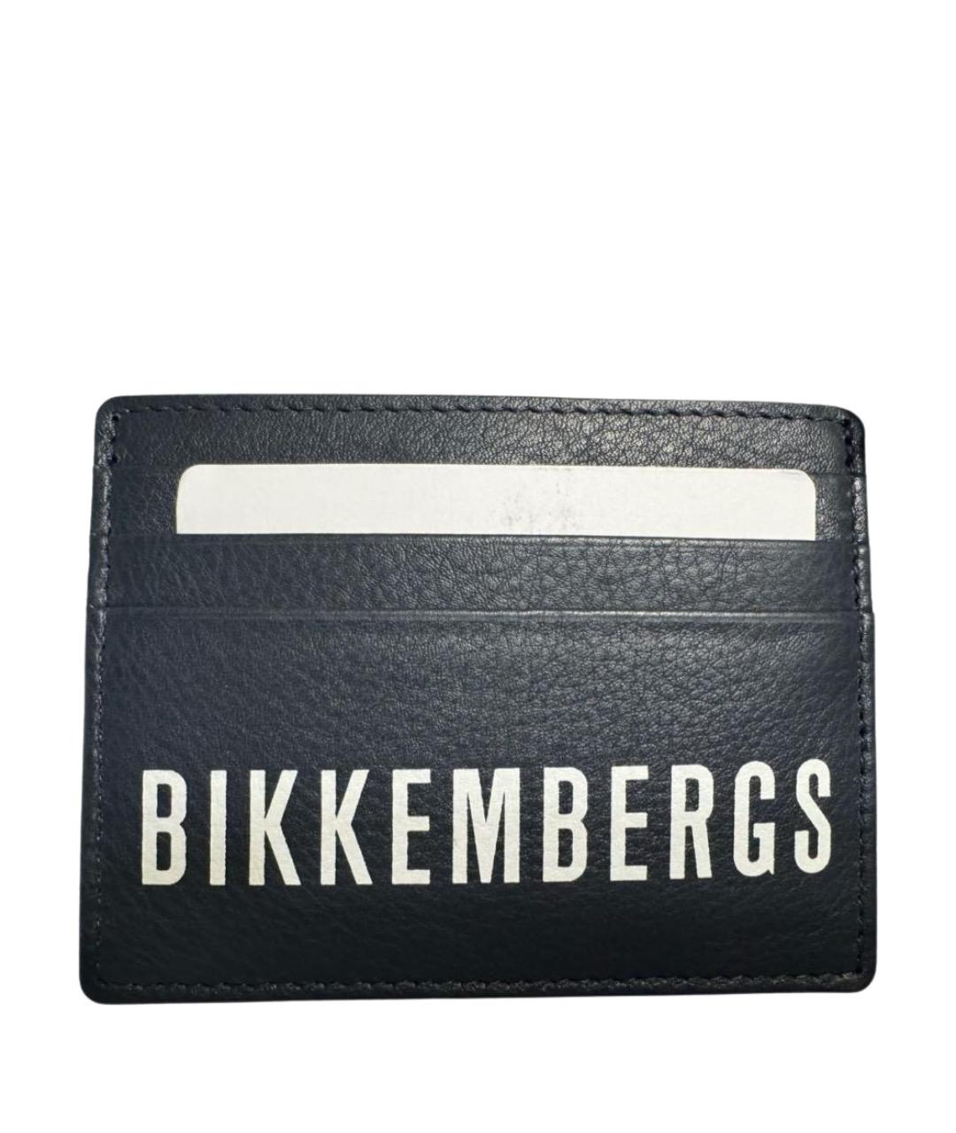 BIKKEMBERGS Антрацитовый кожаный кардхолдер, фото 1