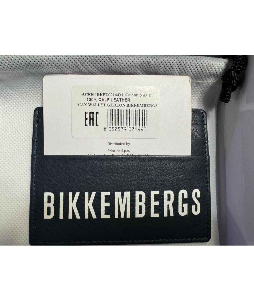 BIKKEMBERGS Антрацитовый кожаный кардхолдер, фото 3