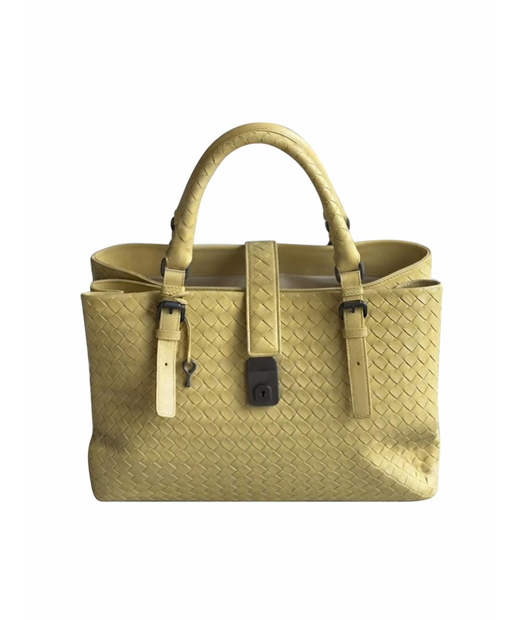 BOTTEGA VENETA Желтая кожаная сумка с короткими ручками, фото 1