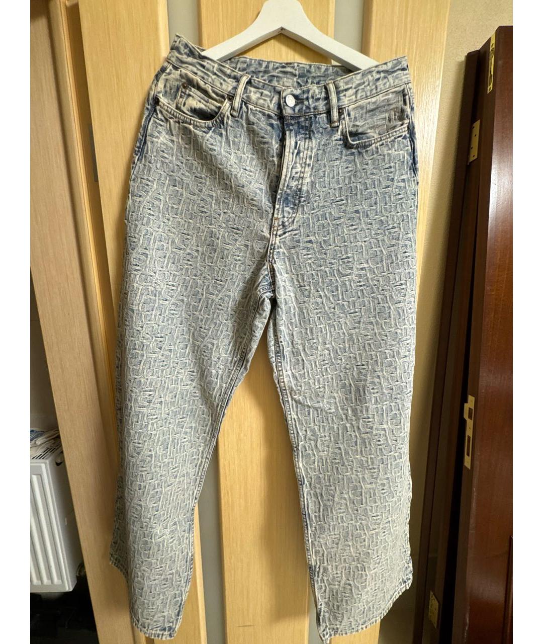 ACNE STUDIOS Голубые хлопковые прямые джинсы, фото 5
