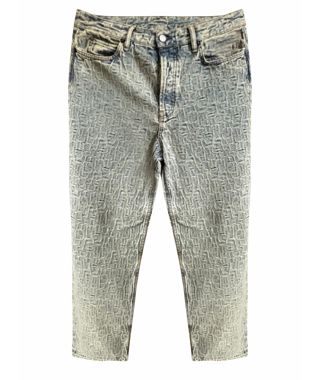 ACNE STUDIOS Голубые хлопковые прямые джинсы, фото 1