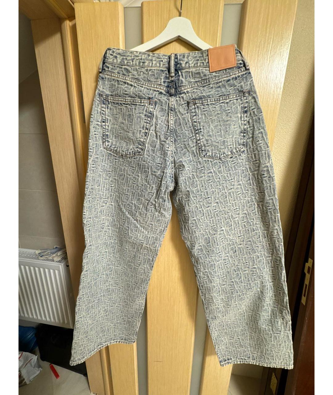 ACNE STUDIOS Голубые хлопковые прямые джинсы, фото 2