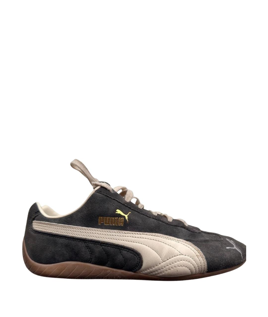 PUMA Серые замшевые низкие кроссовки / кеды, фото 1